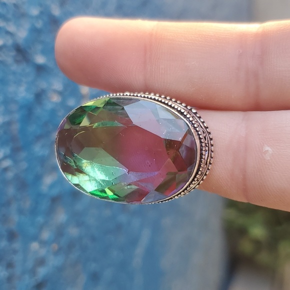 New Bi-Color Tourmaline 925 Silver Ring. - Picture 8 of 8